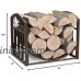 Home-Complete Firewood Rack Holder with Decorative Scroll Design- Metal Outdoor Indoor Log Storage Bin for Fireplace Firepit and Wood Stove (Brown) - B06XPG5H9J